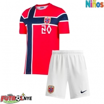 Camiseta Noruega Antonio Nusa #20 Primera Equipación para niños Mundial 2026 manga corta (+ pantalones cortos)